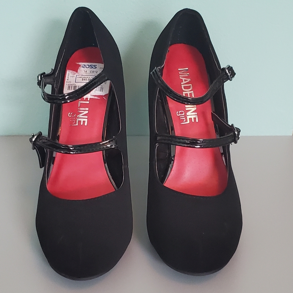 Sexy Madeline Girl Black Double Strap 4 Inch Heels